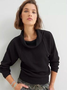 Anthropologie Pilcro Angie Mock Neck Waffle Knit Long Sleeve Top Size S EUC